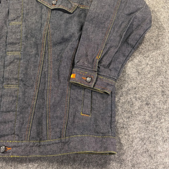 Y2k Vtg Mojeans Denim Jacket Mens 2XL Blue Military Streetwear Maurice Malone - Picture 6 of 12